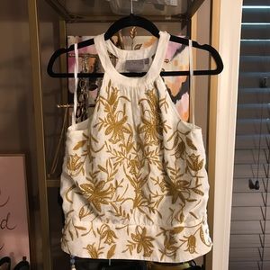 Vanessa & Virginia Anthropologie Embroidered Tank